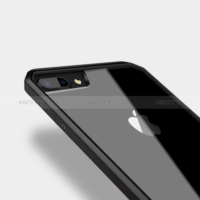 Custodia Silicone Trasparente Laterale per Apple iPhone 8 Plus Nero