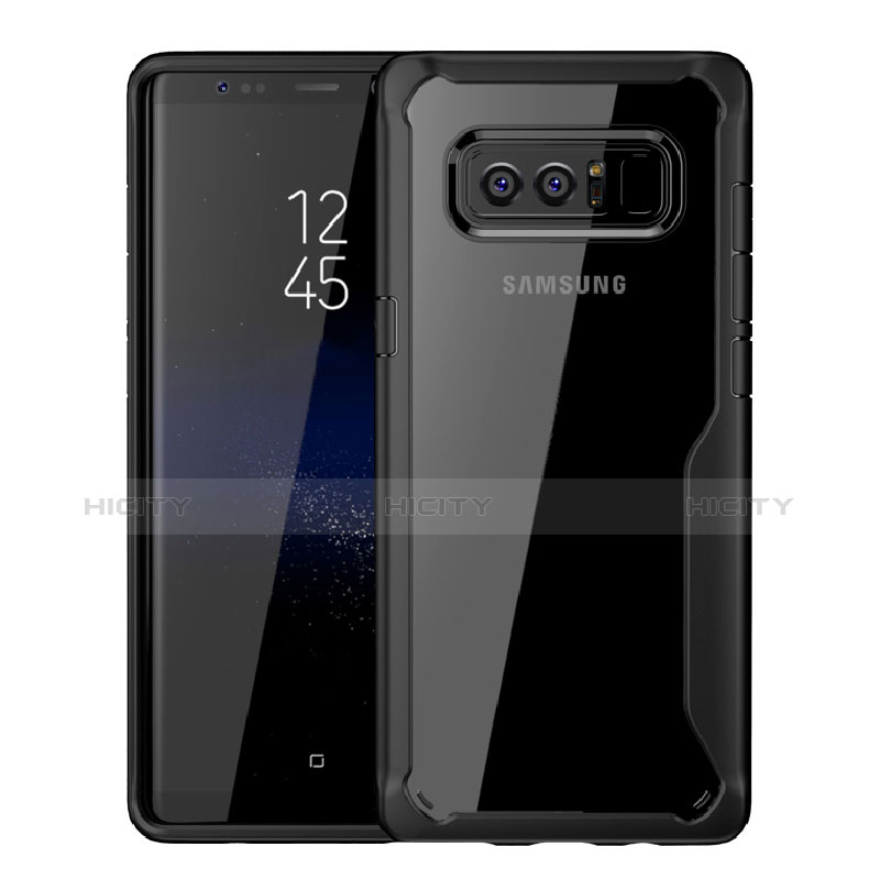 Custodia Silicone Trasparente Laterale per Samsung Galaxy Note 8 Nero