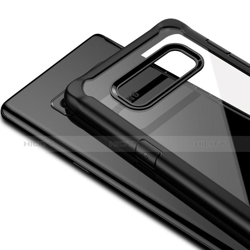 Custodia Silicone Trasparente Laterale per Samsung Galaxy Note 8 Nero