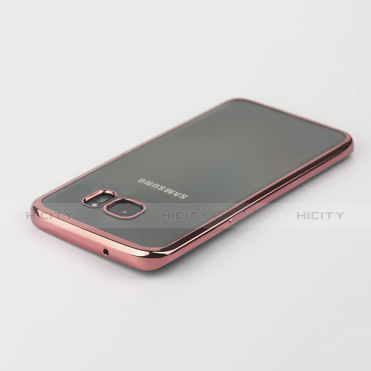 Custodia Silicone Trasparente Laterale per Samsung Galaxy S7 Edge G935F Oro Rosa