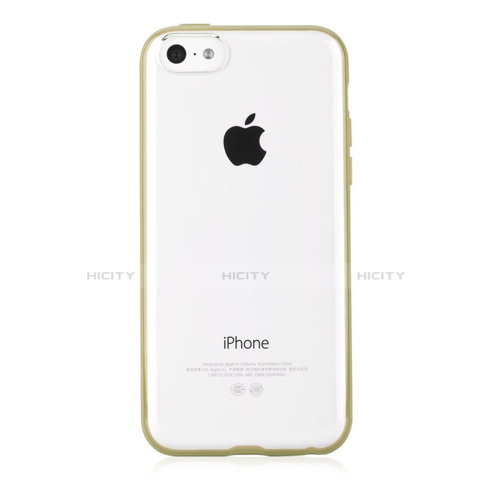 Custodia Silicone Trasparente Laterale T01 per Apple iPhone 5C Giallo