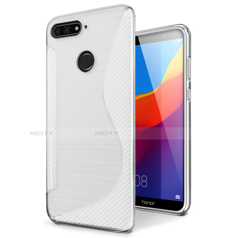 Custodia Silicone Trasparente Morbida S-Line Cover per Huawei Y6 (2018) Bianco