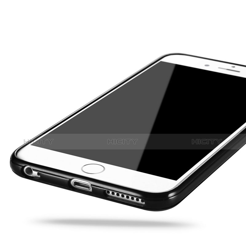 Custodia Silicone Trasparente Opaca Laterale per Apple iPhone 6 Nero