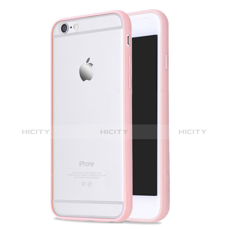 Custodia Silicone Trasparente Opaca Laterale per Apple iPhone 6 Rosa