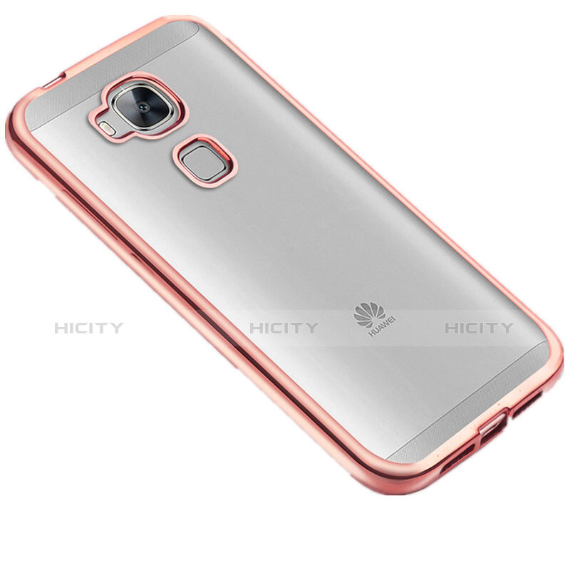 Custodia Silicone Trasparente Opaca Laterale per Huawei G7 Plus Oro Rosa