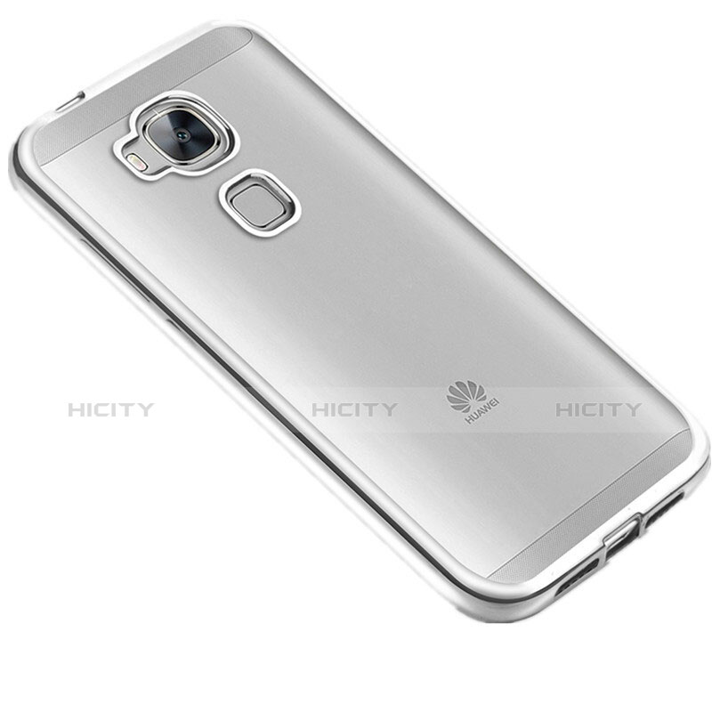 Custodia Silicone Trasparente Opaca Laterale per Huawei G8 Argento