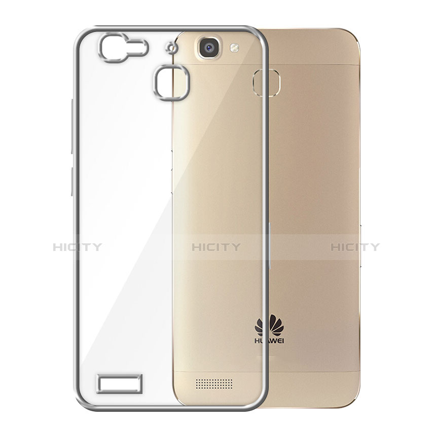 Custodia Silicone Trasparente Opaca Laterale per Huawei G8 Mini Argento