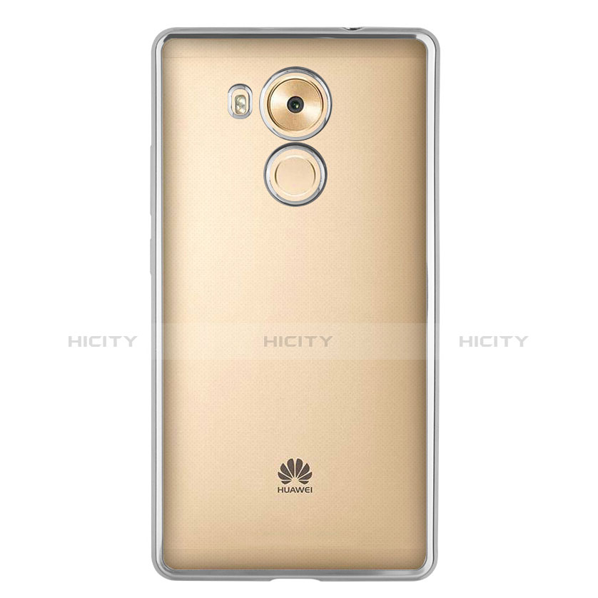 Custodia Silicone Trasparente Opaca Laterale per Huawei Mate 8 Argento