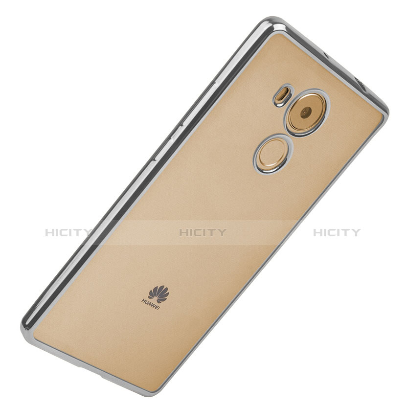 Custodia Silicone Trasparente Opaca Laterale per Huawei Mate 8 Argento