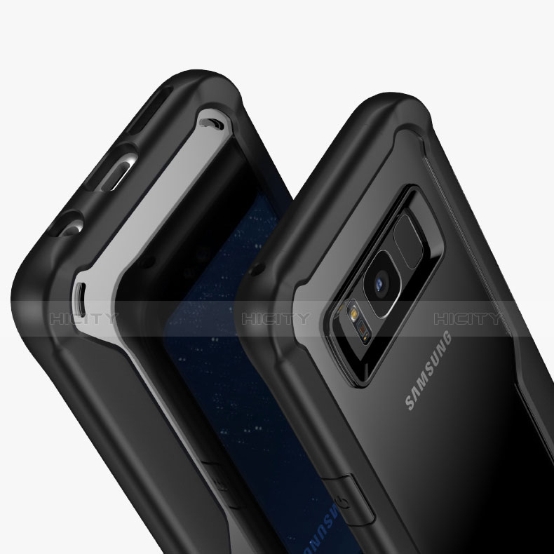 Custodia Silicone Trasparente Opaca Laterale per Samsung Galaxy S8 Nero