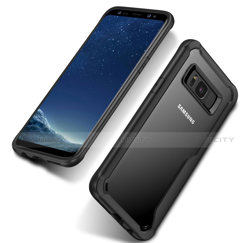 Custodia Silicone Trasparente Opaca Laterale per Samsung Galaxy S8 Plus Nero