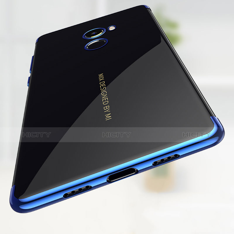 Custodia Silicone Trasparente Opaca Laterale per Xiaomi Mi Mix Evo Blu