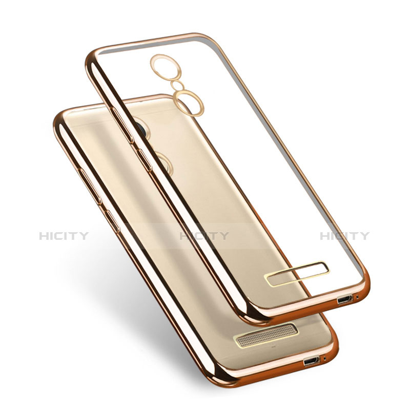 Custodia Silicone Trasparente Opaca Laterale per Xiaomi Redmi Note 3 Pro Oro