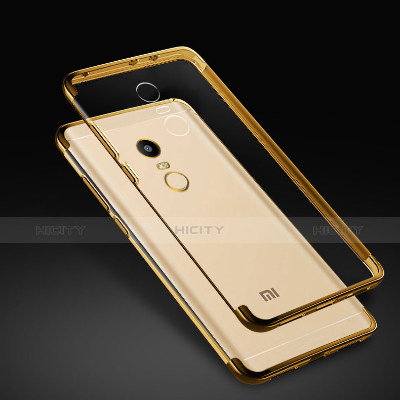 Custodia Silicone Trasparente Opaca Laterale per Xiaomi Redmi Note 4X Oro