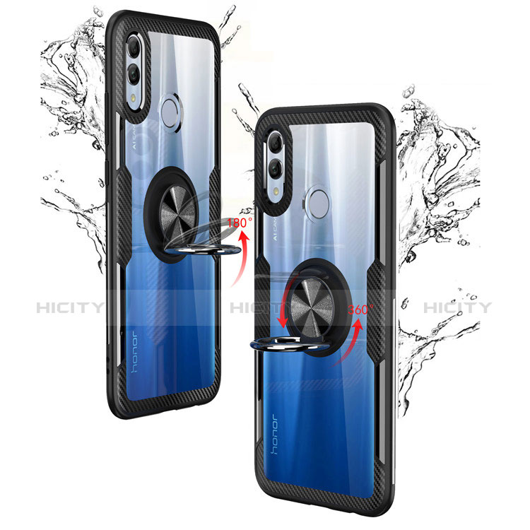 Custodia Silicone Trasparente Specchio Laterale 360 Gradi con Magnetico Anello Supporto per Huawei Honor 10 Lite