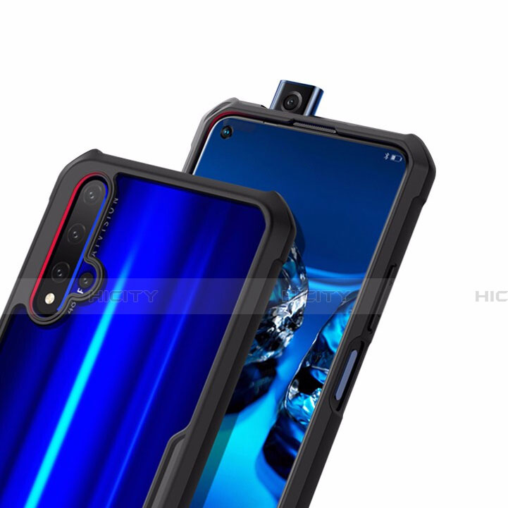 Custodia Silicone Trasparente Specchio Laterale 360 Gradi con Magnetico Anello Supporto per Huawei Honor 20S