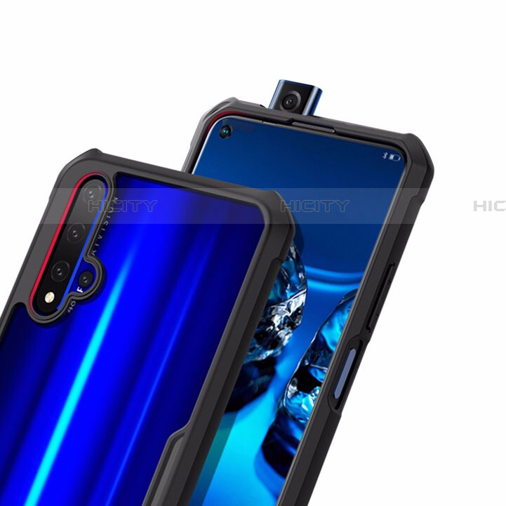 Custodia Silicone Trasparente Specchio Laterale 360 Gradi con Magnetico Anello Supporto per Huawei Nova 5T