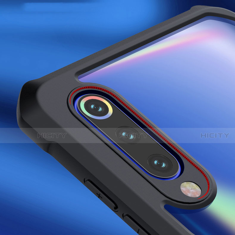 Custodia Silicone Trasparente Specchio Laterale 360 Gradi con Magnetico Anello Supporto per Xiaomi Mi A3 Lite