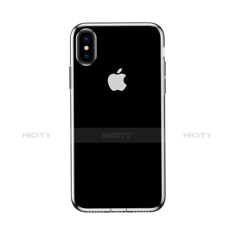 Custodia Silicone Trasparente Specchio Laterale 360 Gradi per Apple iPhone X Chiaro