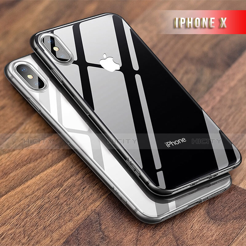 Custodia Silicone Trasparente Specchio Laterale 360 Gradi per Apple iPhone Xs Chiaro