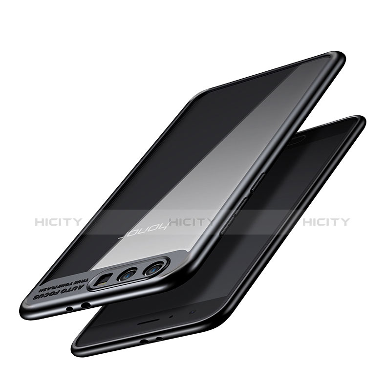 Custodia Silicone Trasparente Specchio Laterale 360 Gradi per Huawei Honor 9 Premium Nero