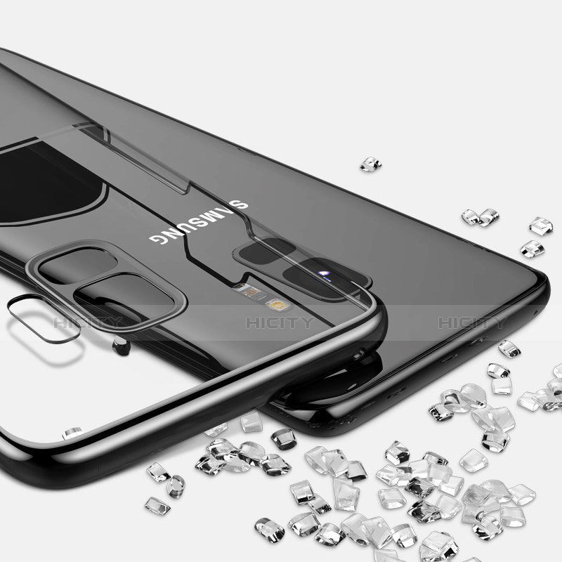 Custodia Silicone Trasparente Specchio Laterale 360 Gradi per Samsung Galaxy S9 Nero