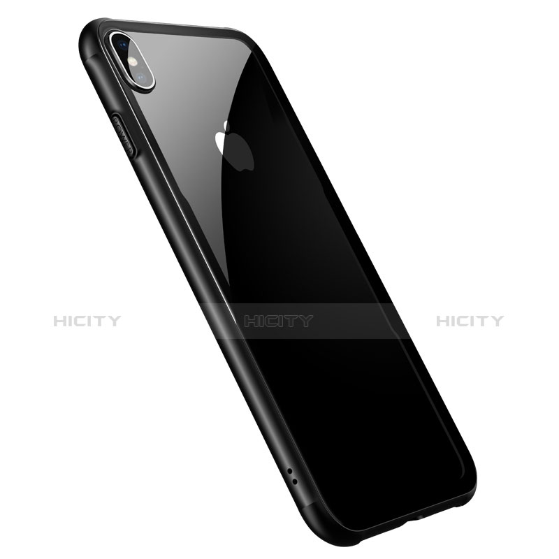 Custodia Silicone Trasparente Specchio Laterale 360 Gradi T06 per Apple iPhone Xs Nero