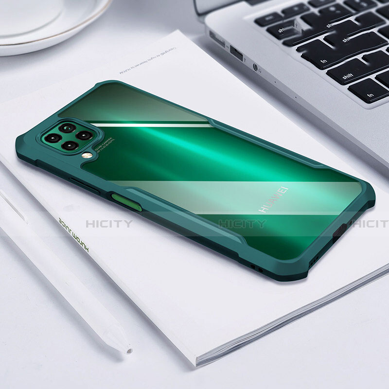 Custodia Silicone Trasparente Specchio Laterale Cover H01 per Huawei Nova 7i Verde