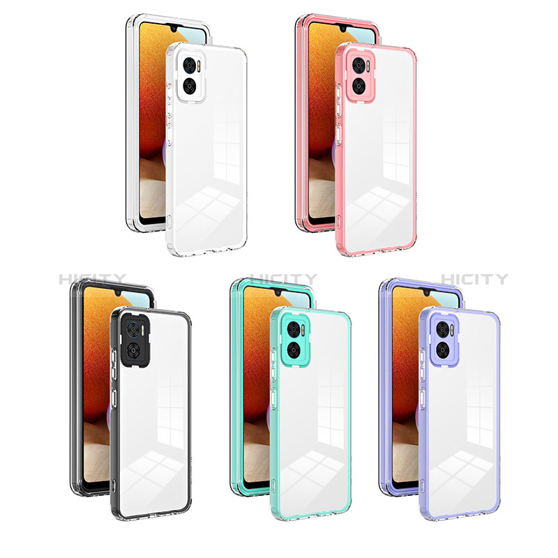 Custodia Silicone Trasparente Specchio Laterale Cover H01P per Motorola Moto E22