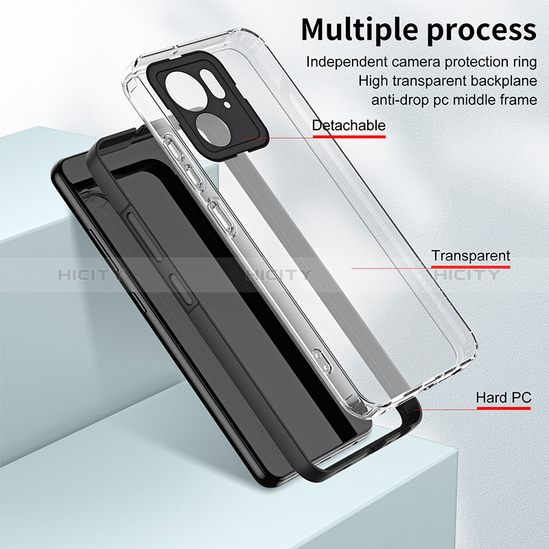 Custodia Silicone Trasparente Specchio Laterale Cover H01P per Motorola Moto Edge 40 5G