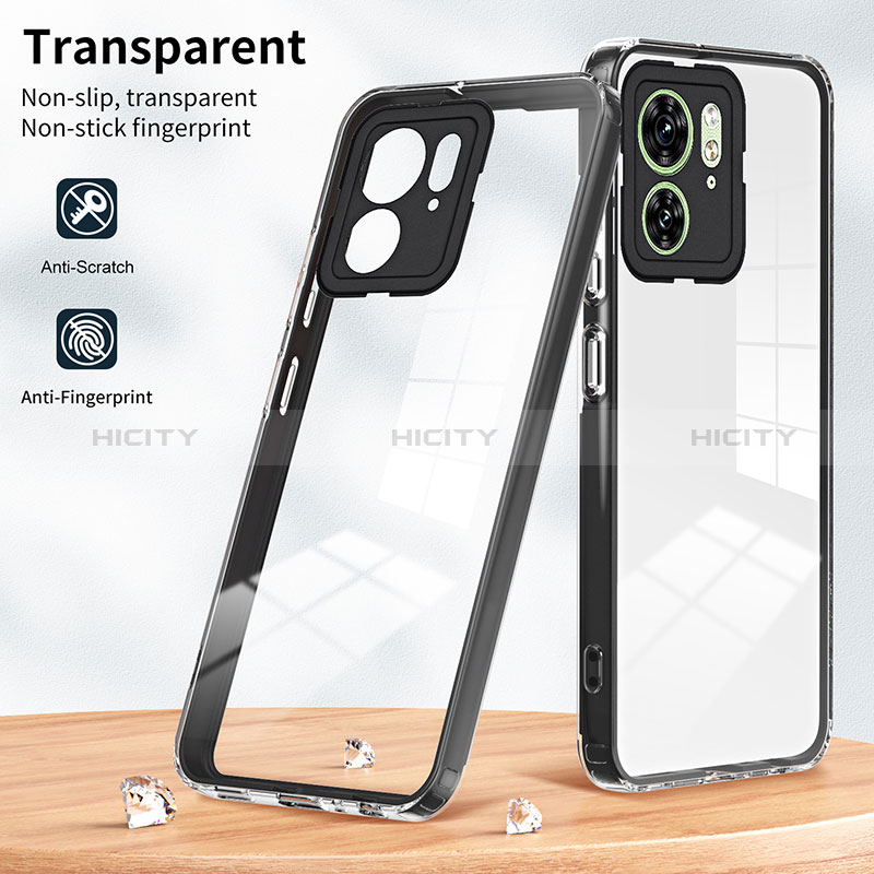 Custodia Silicone Trasparente Specchio Laterale Cover H01P per Motorola Moto Edge 40 5G