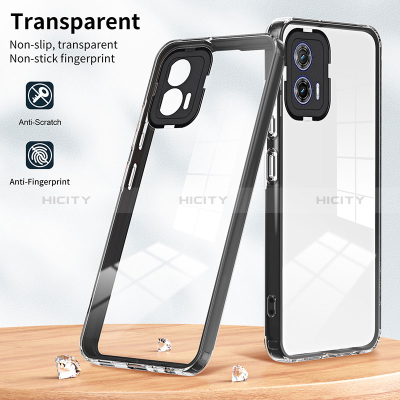 Custodia Silicone Trasparente Specchio Laterale Cover H01P per Motorola Moto G73 5G