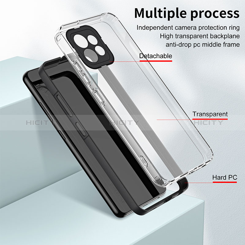 Custodia Silicone Trasparente Specchio Laterale Cover H01P per Motorola Moto X40 5G