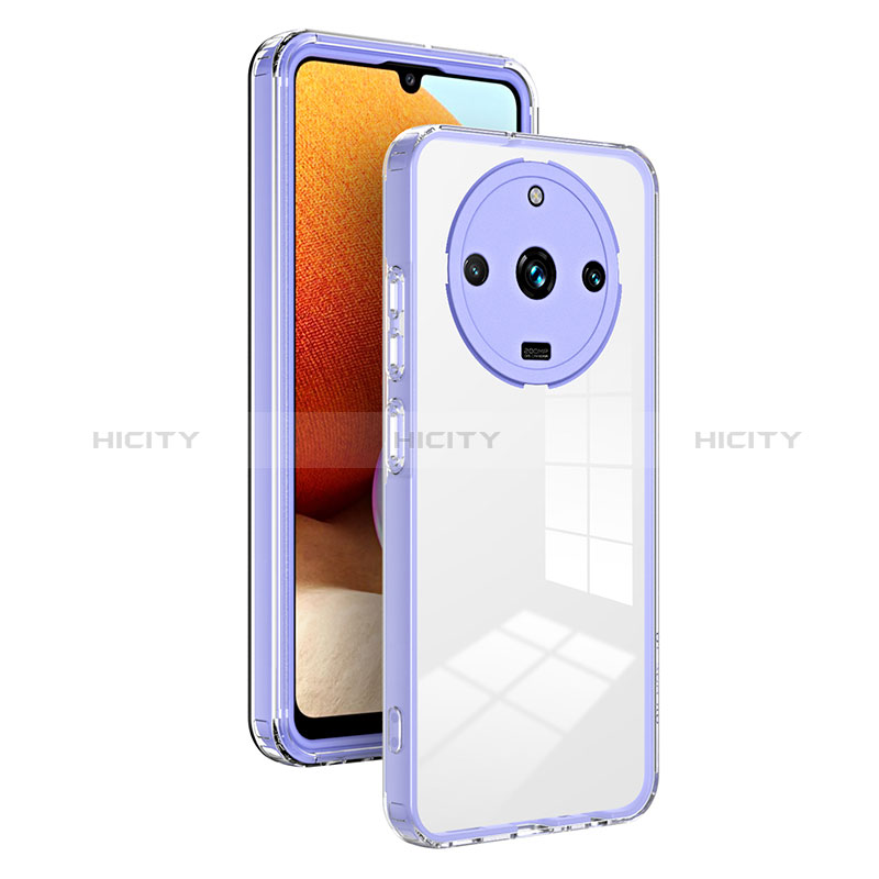 Custodia Silicone Trasparente Specchio Laterale Cover H01P per Realme 11 Pro 5G Viola