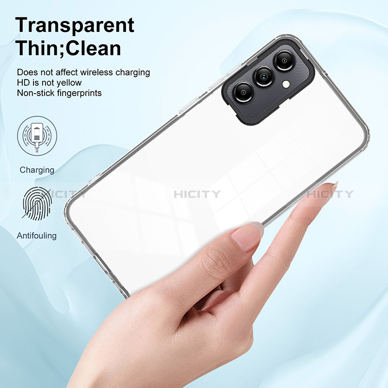 Custodia Silicone Trasparente Specchio Laterale Cover H01P per Samsung Galaxy A14 5G