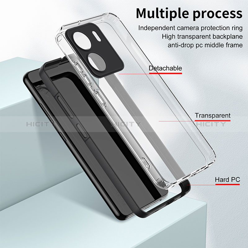 Custodia Silicone Trasparente Specchio Laterale Cover H01P per Xiaomi Poco C65