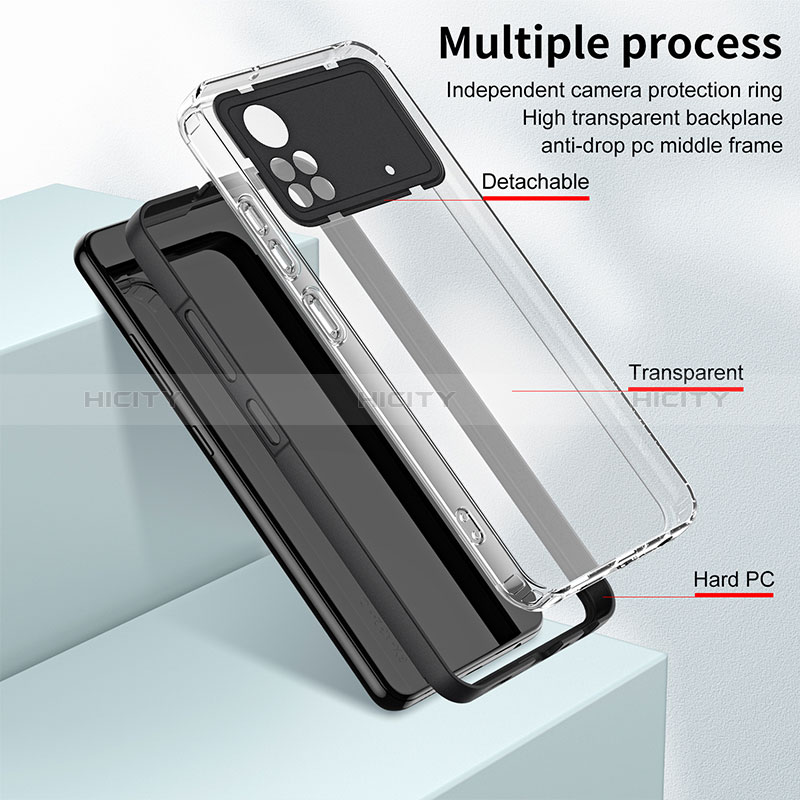 Custodia Silicone Trasparente Specchio Laterale Cover H01P per Xiaomi Poco X4 Pro 5G