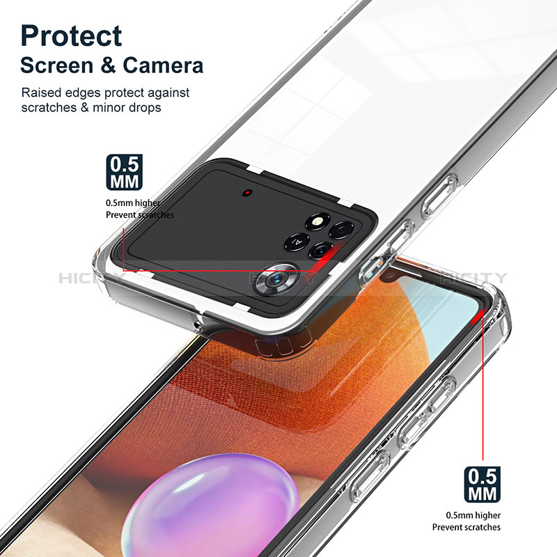 Custodia Silicone Trasparente Specchio Laterale Cover H01P per Xiaomi Poco X4 Pro 5G