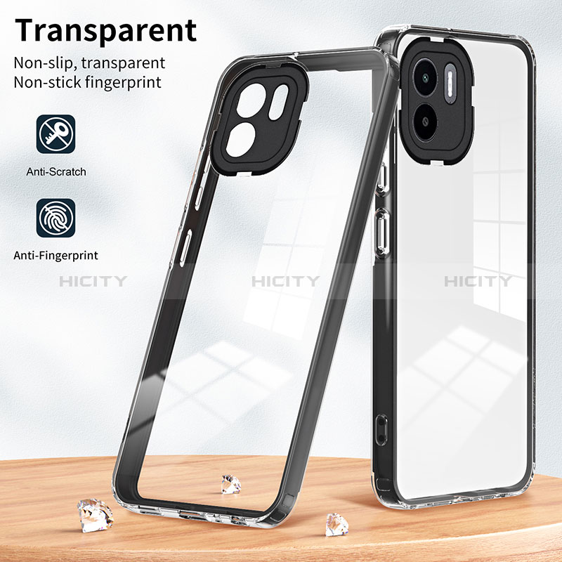 Custodia Silicone Trasparente Specchio Laterale Cover H01P per Xiaomi Redmi A2 Plus