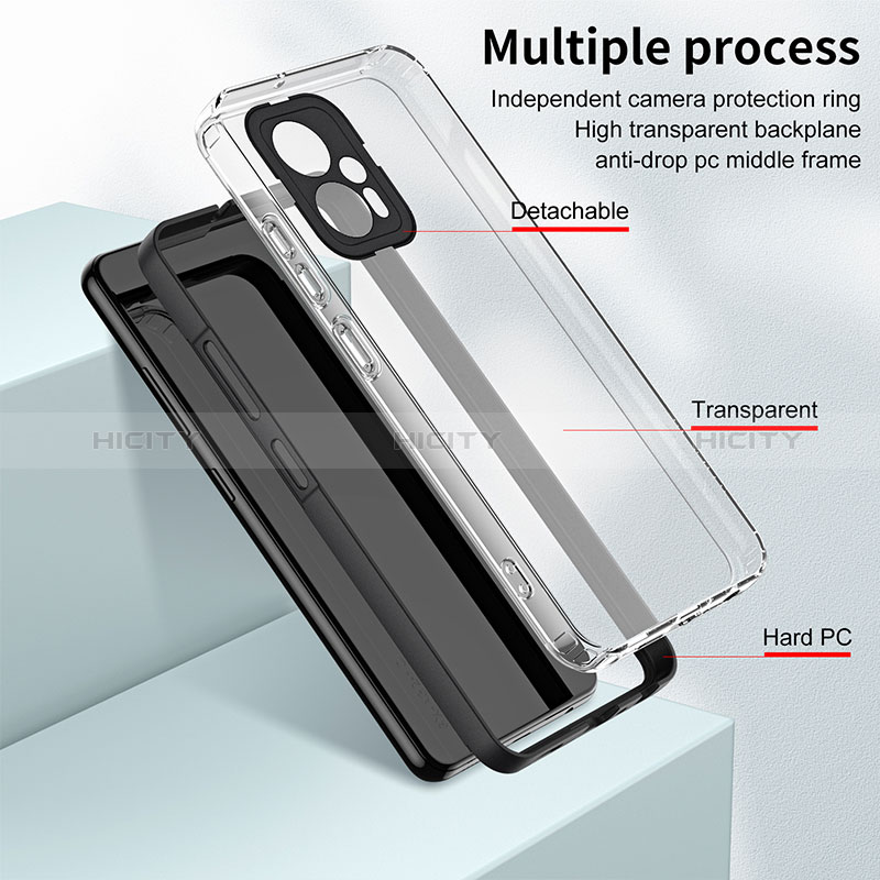 Custodia Silicone Trasparente Specchio Laterale Cover H01P per Xiaomi Redmi K50i 5G