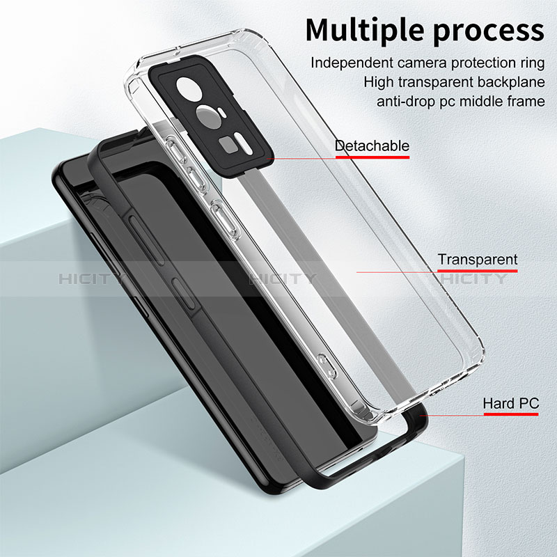 Custodia Silicone Trasparente Specchio Laterale Cover H01P per Xiaomi Redmi K60 Pro 5G