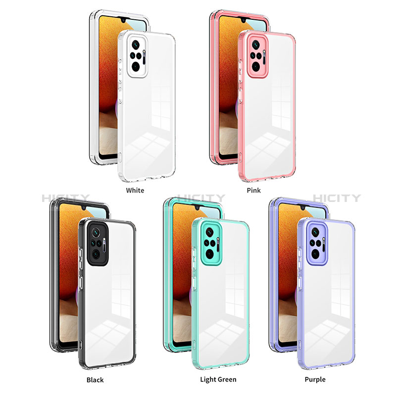 Custodia Silicone Trasparente Specchio Laterale Cover H01P per Xiaomi Redmi Note 10 Pro Max