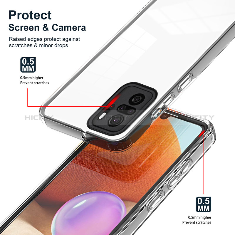 Custodia Silicone Trasparente Specchio Laterale Cover H01P per Xiaomi Redmi Note 10S 4G