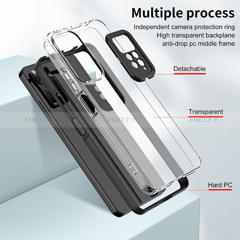 Custodia Silicone Trasparente Specchio Laterale Cover H01P per Xiaomi Redmi Note 11S 4G