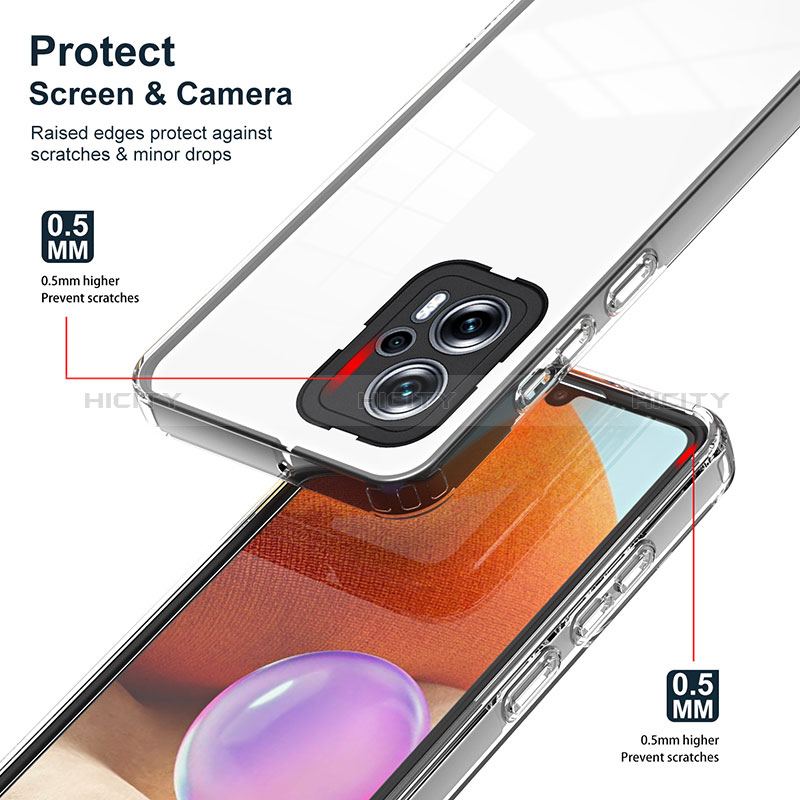 Custodia Silicone Trasparente Specchio Laterale Cover H01P per Xiaomi Redmi Note 11T Pro 5G