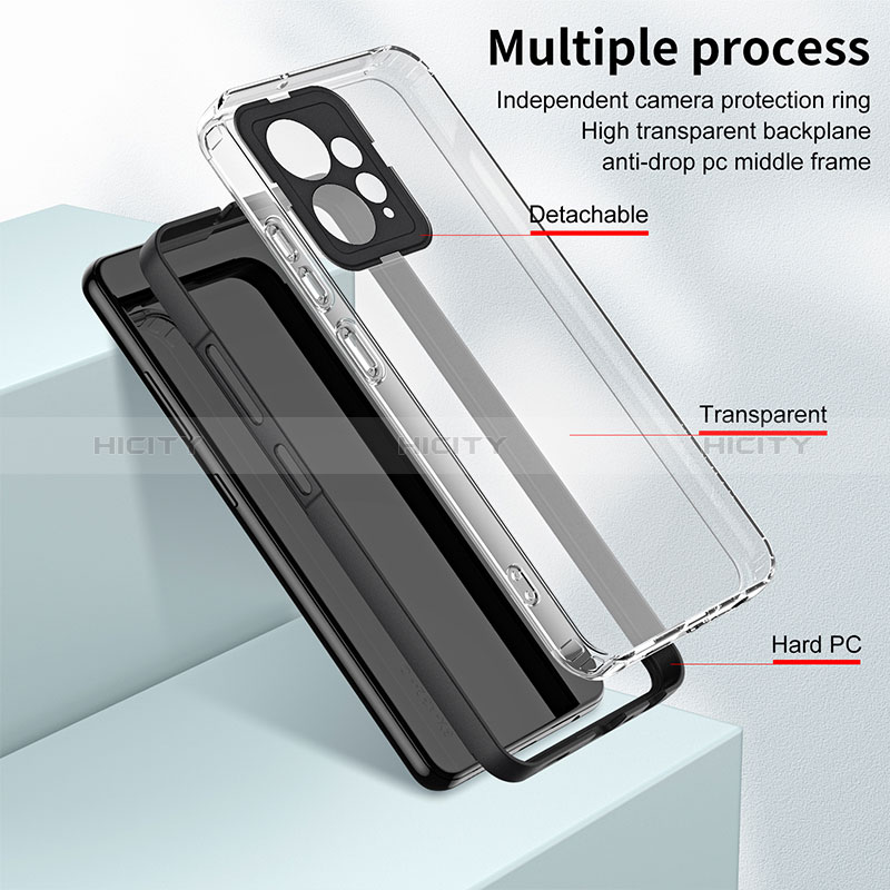 Custodia Silicone Trasparente Specchio Laterale Cover H01P per Xiaomi Redmi Note 12 4G