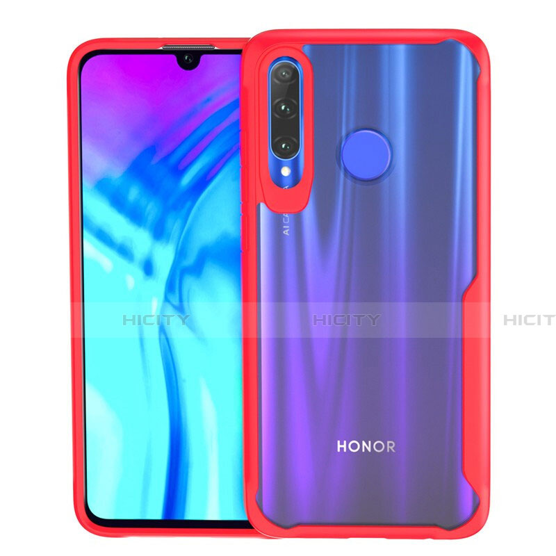 Custodia Silicone Trasparente Specchio Laterale Cover H02 per Huawei Honor 20E Rosso