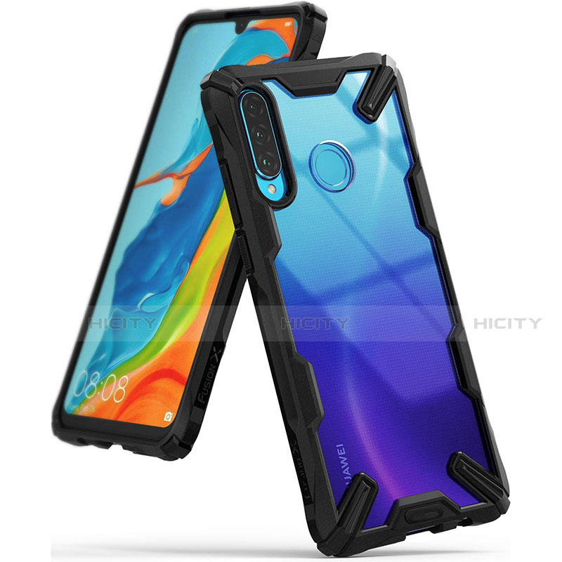 Custodia Silicone Trasparente Specchio Laterale Cover H02 per Huawei Nova 4e Nero