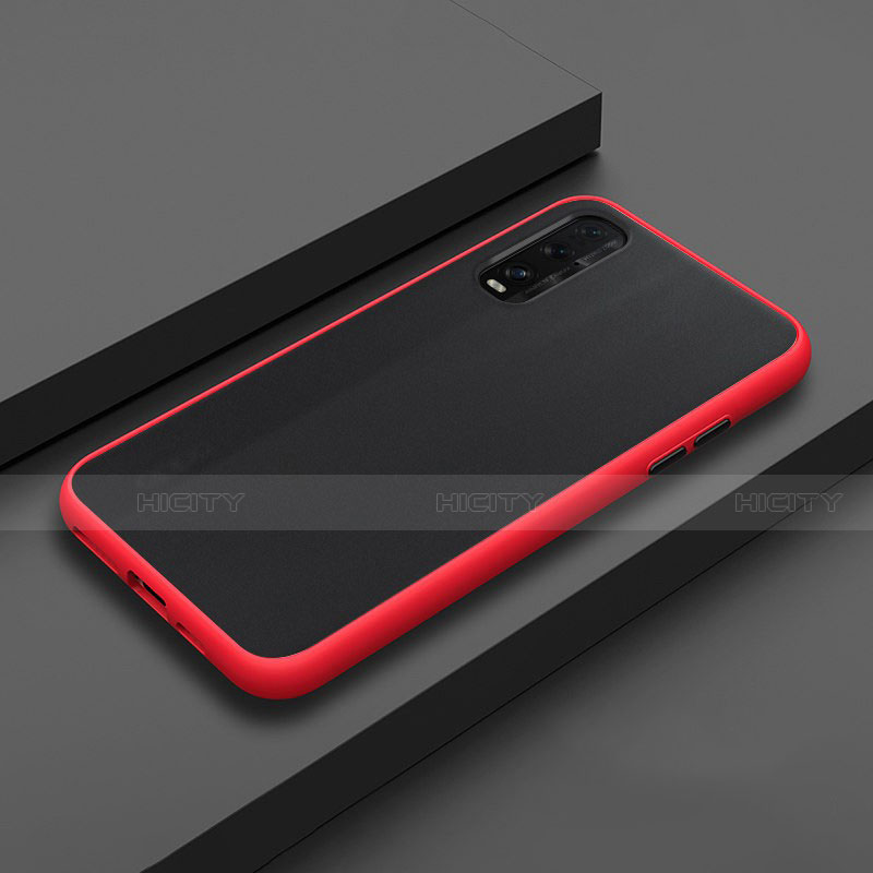 Custodia Silicone Trasparente Specchio Laterale Cover H02 per Oppo Find X2 Rosso