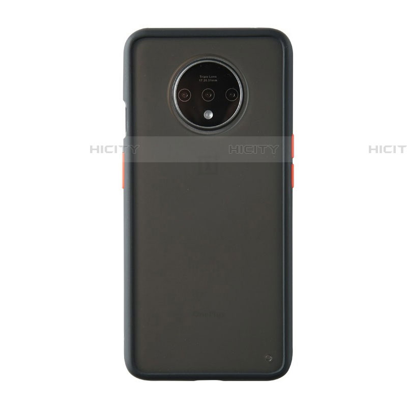 Custodia Silicone Trasparente Specchio Laterale Cover H03 per OnePlus 7T Nero